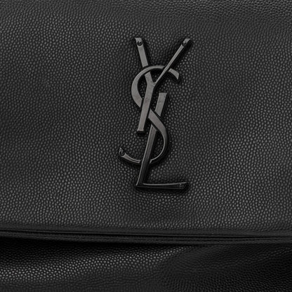 Saint Laurent Grain De Poudre Medium West Hollywood Monogram Fold-Over Black 8 of 11