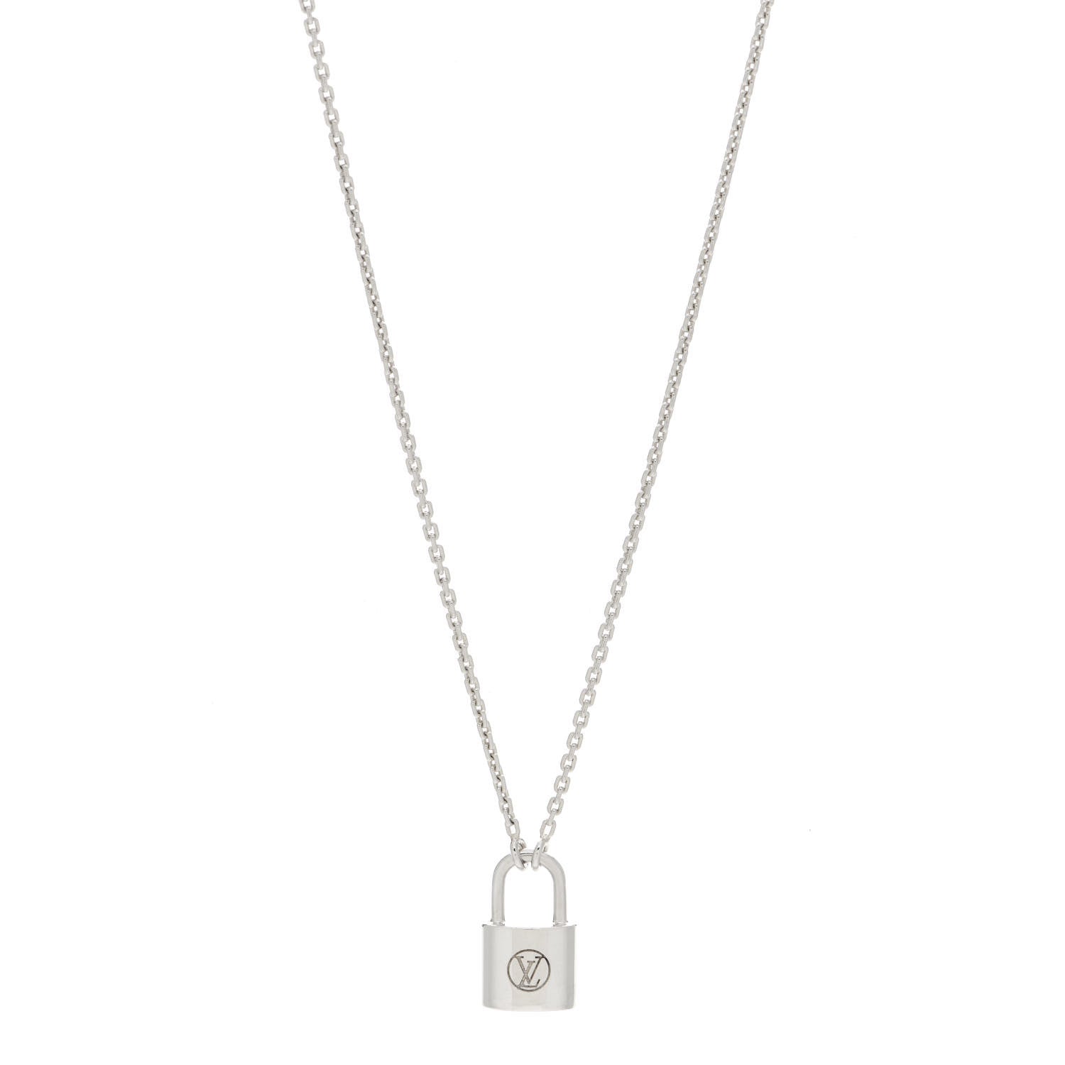 Louis Vuitton Sterling Silver Lockit Necklace 1 of 4