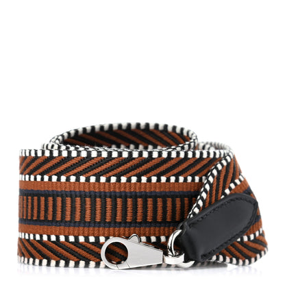 Hermes Toile Swift 50mm Sangle Cavale Shoulder Strap Ecru Gold Black 1 of 4