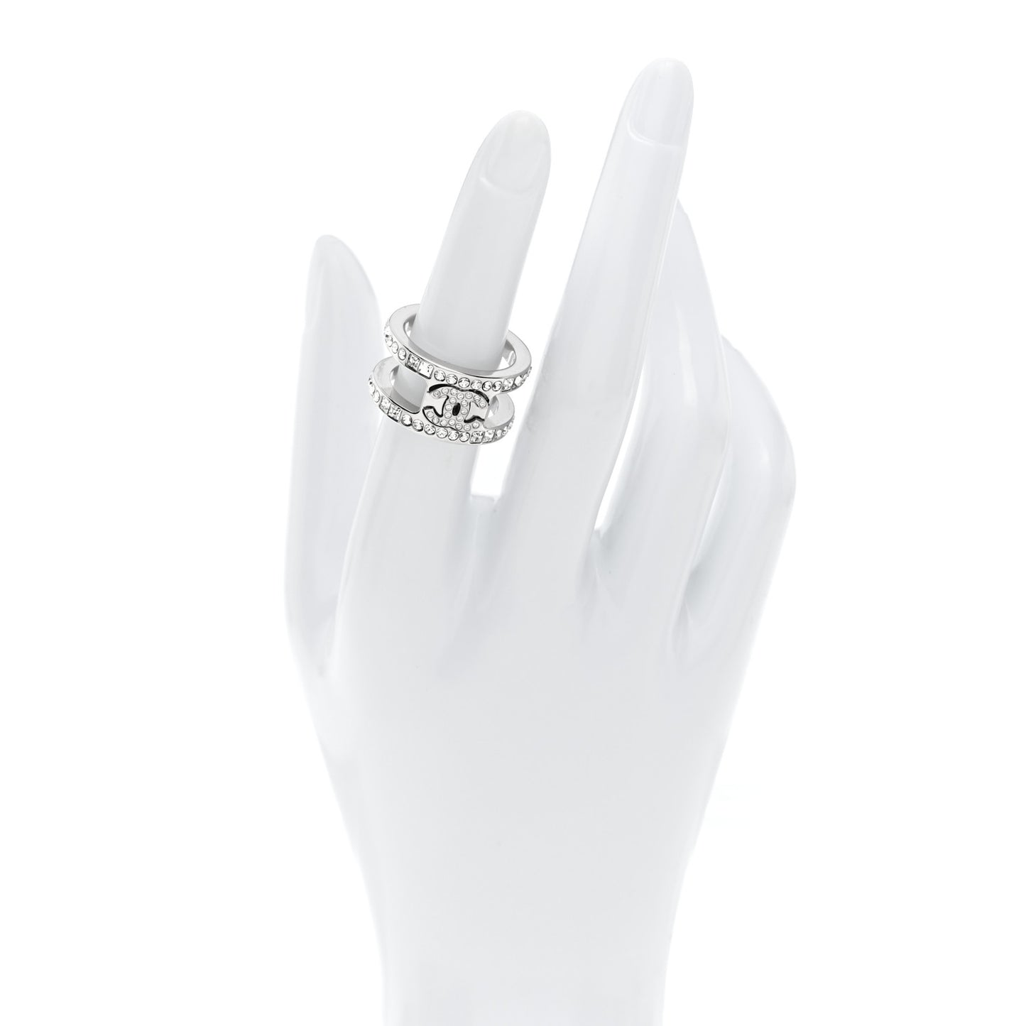 Crystal CC Ring 52 6 Silver