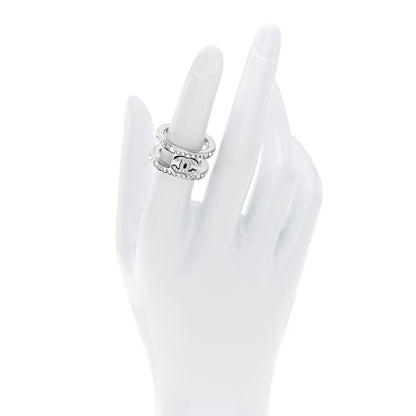 Chanel Crystal CC Ring 52 6 Silver 2 of 4