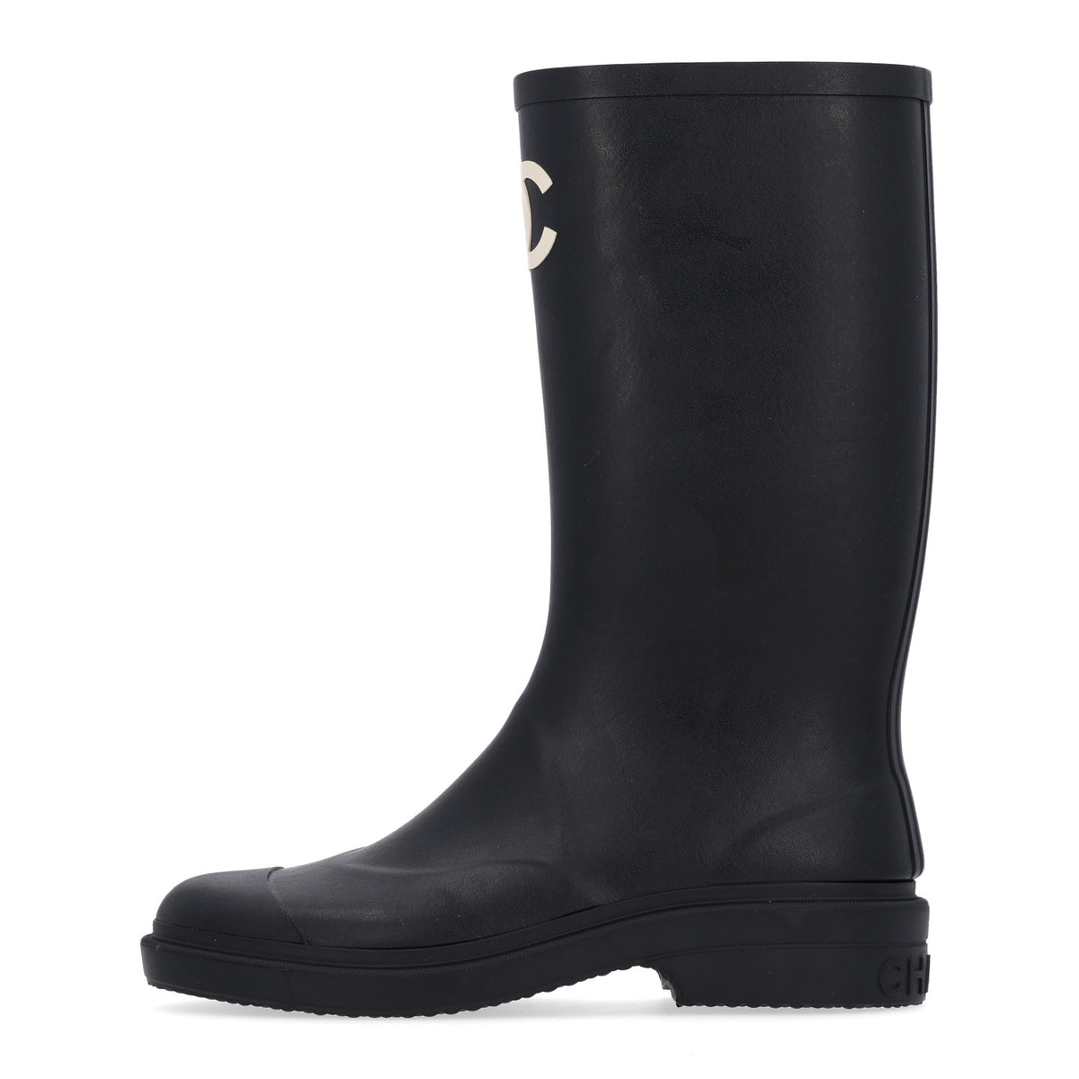 Chanel Caoutchouk CC High Boots 39 Black 1 of 11