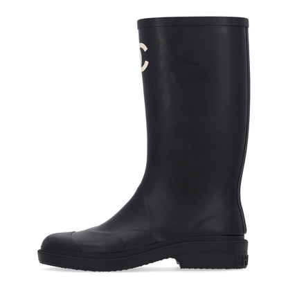 Chanel Caoutchouk CC High Boots 39 Black 1 of 11