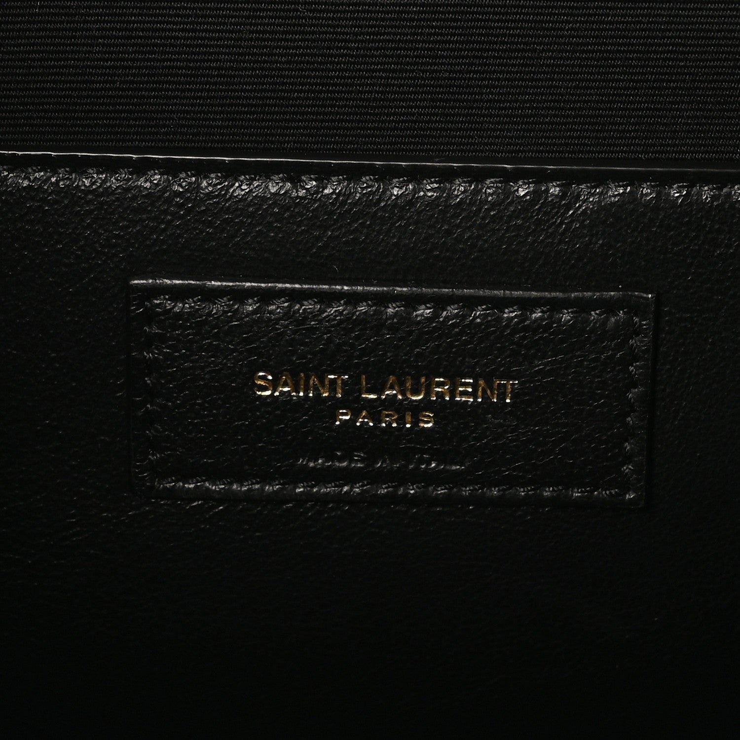 Saint Laurent Shiny Calfskin Crocodile Embossed Manhattan Baguette Black 6 of 10