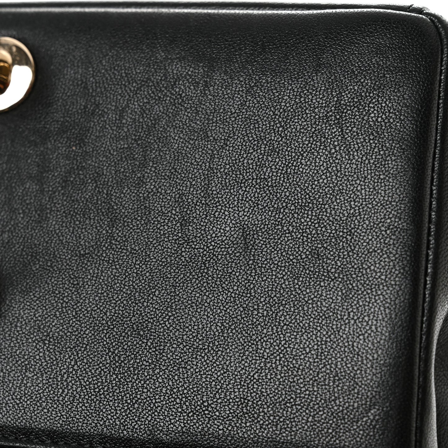 Sheepskin Chevron Quilted Small Vintage Mademoiselle Flap Black