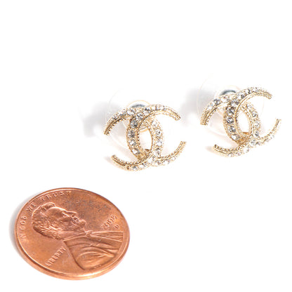 Chanel Crystal Moon CC Earrings Gold 3 of 5