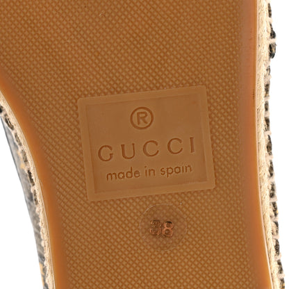 Gucci GG Supreme Monogram Bees Espadrille Flats 38 Beige Ebony Oro Black 7 of 9