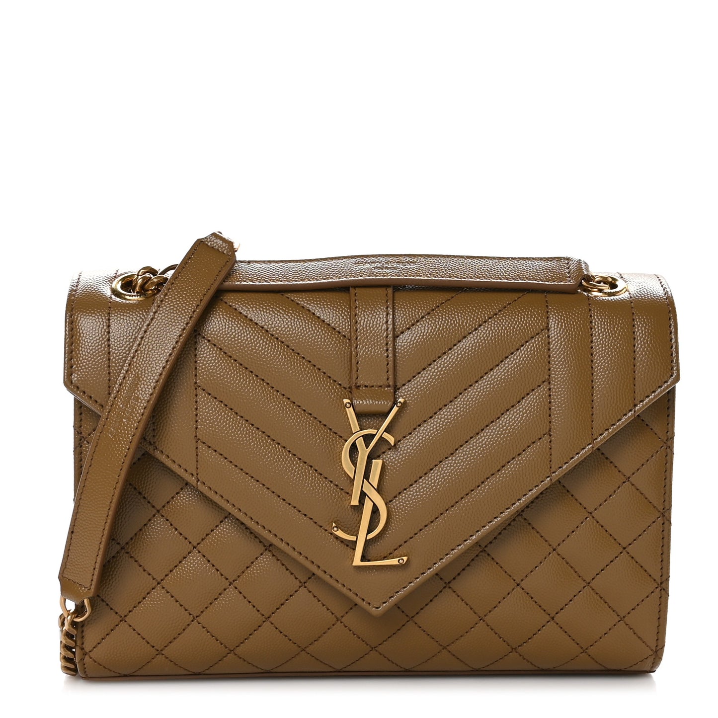 Grain De Poudre Textured Mixed Matelasse Triquilt Medium Monogram Satchel Old Oil