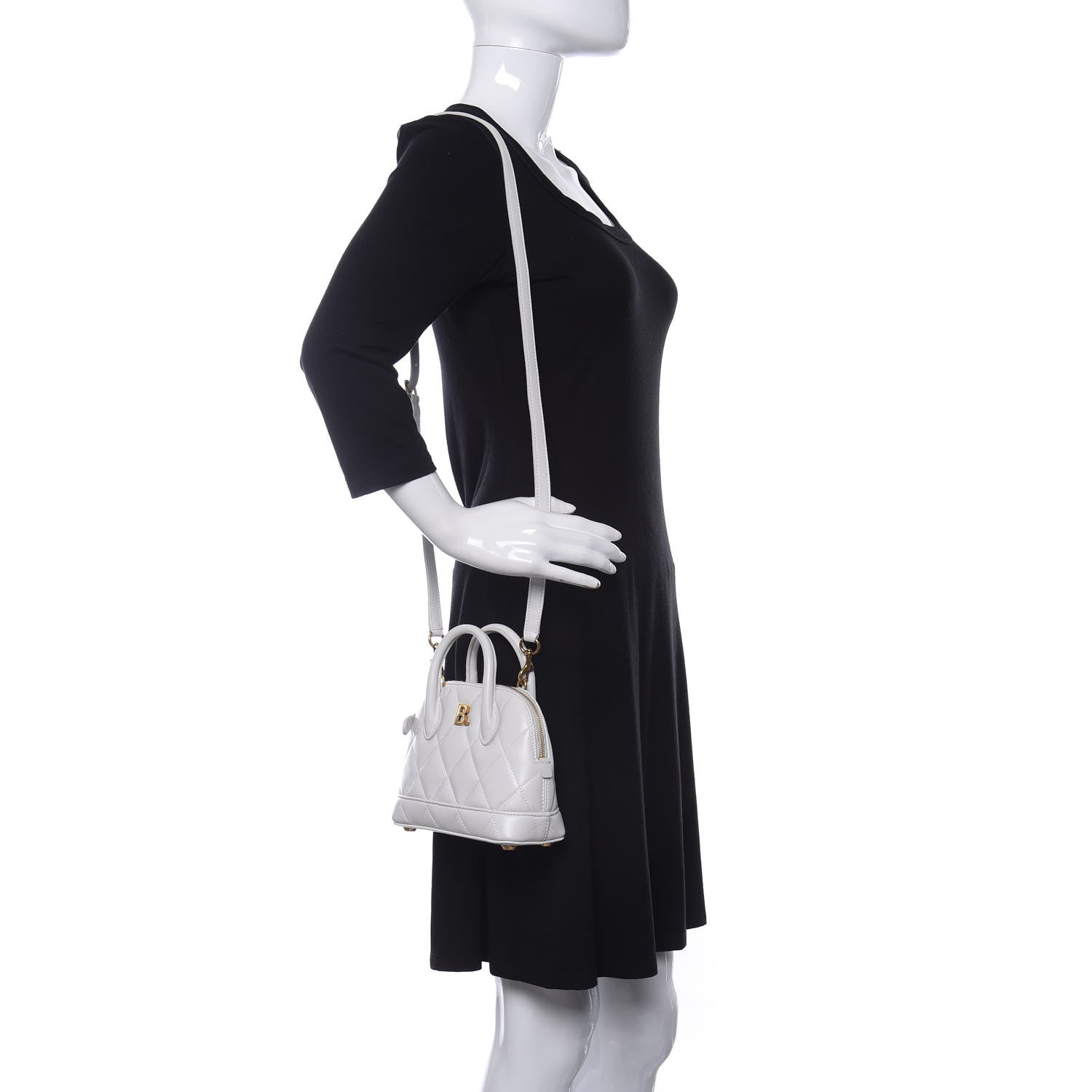 Balenciaga Nappa Calfskin Quilted XXS Ville Top Handle Bag White 2 of 9