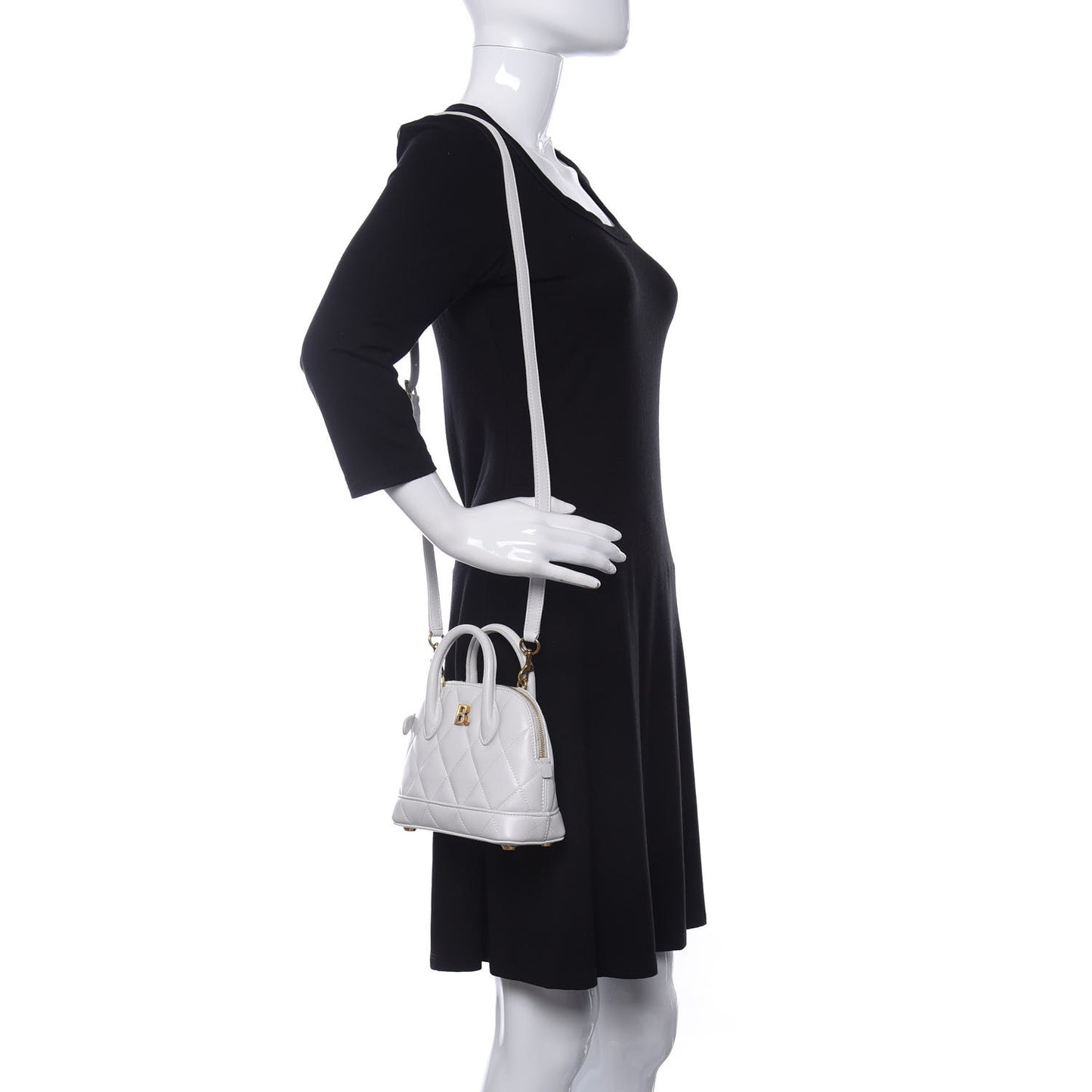 Nappa Calfskin Quilted XXS Ville Top Handle Bag White