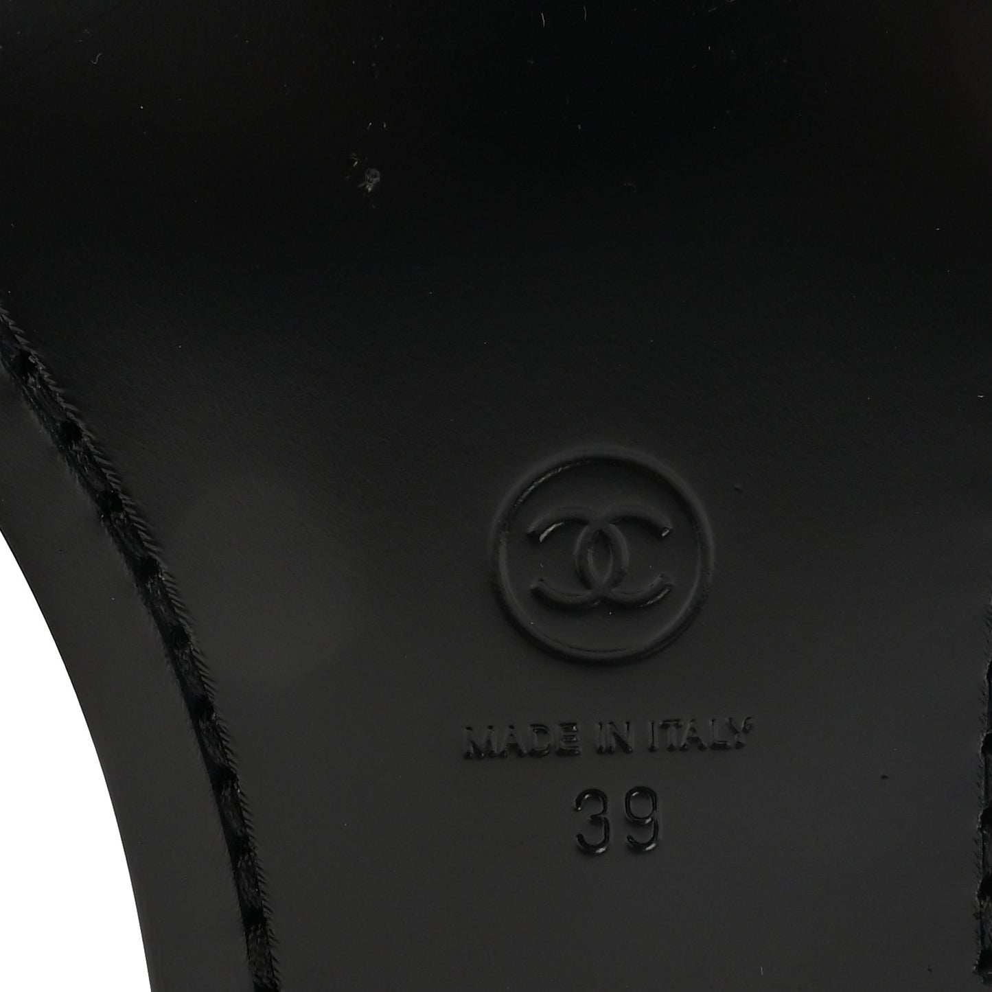 Shiny Calfskin Logo Loafers 39 Black