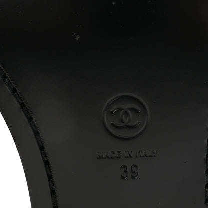 Chanel Shiny Calfskin Logo Loafers 39 Black 7 of 9