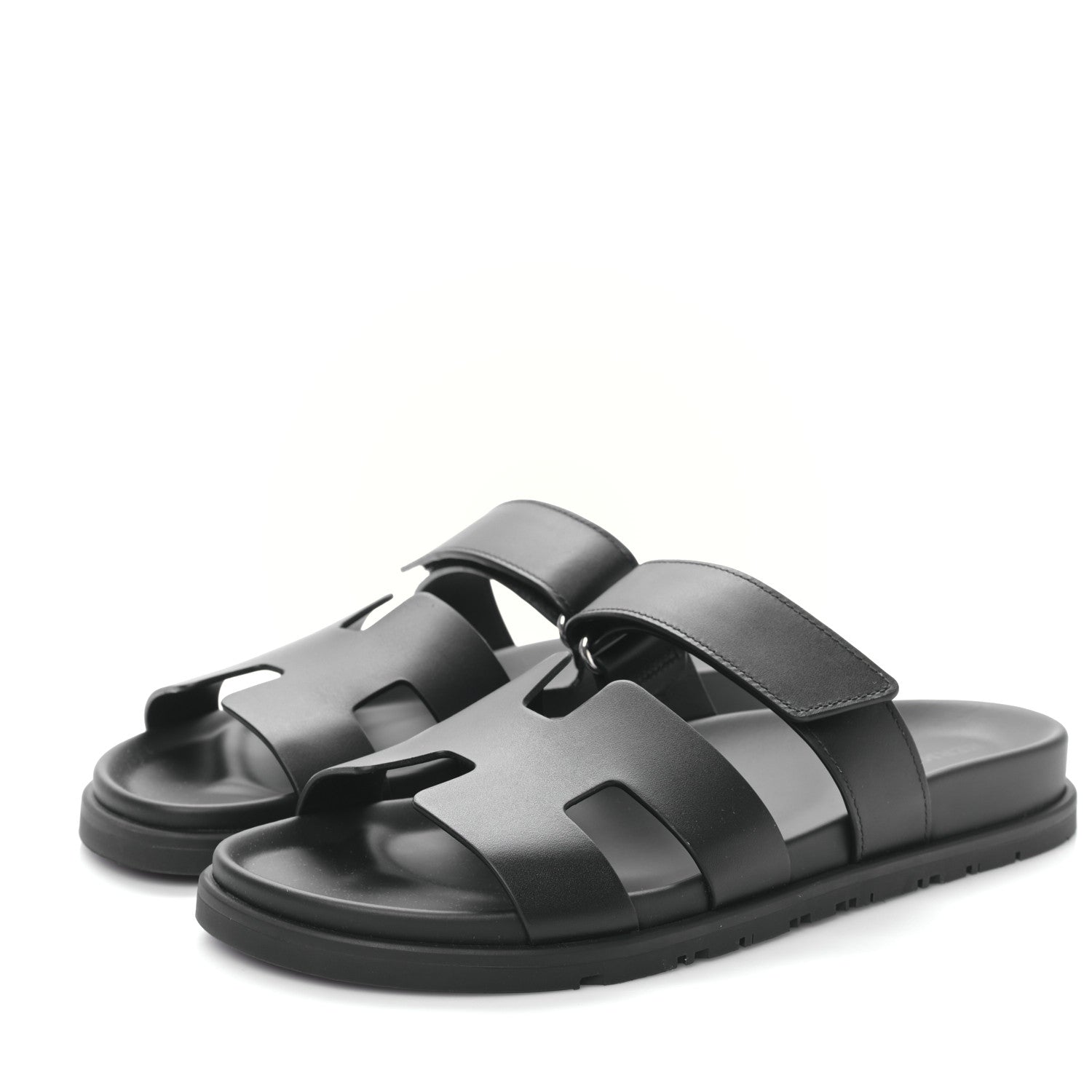 Hermes Calfskin Womens Chypre Sandals 40 Black 4 of 8