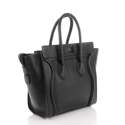 Celine Drummed Calfskin Micro Luggage Black 3 of 7