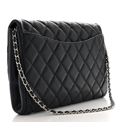 Chanel Caviar Quilted Clutch With Chain Flap Navy Blue 3 of 13