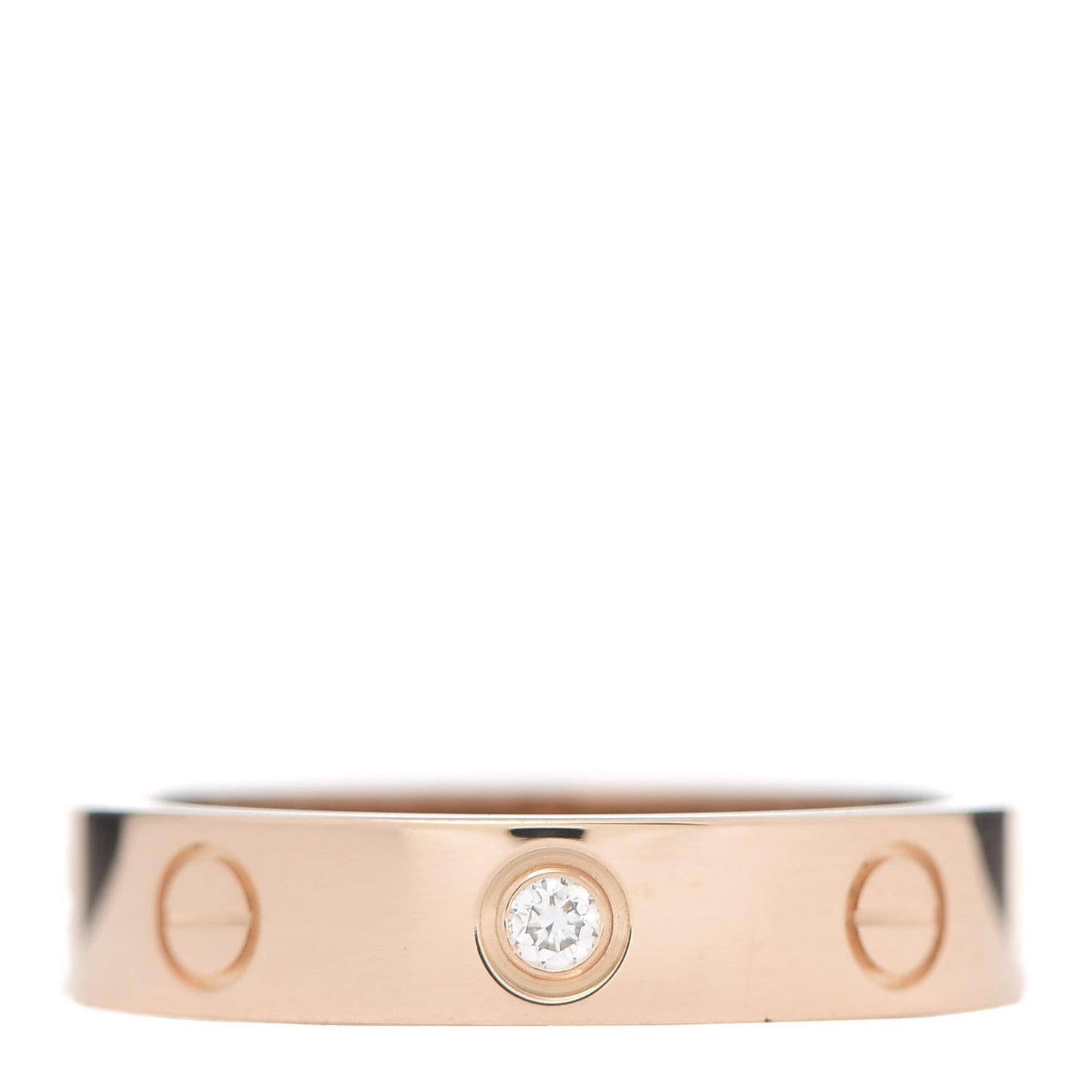 18K Pink Gold Diamond 3.5mm LOVE Wedding Band Ring 51 5.75
