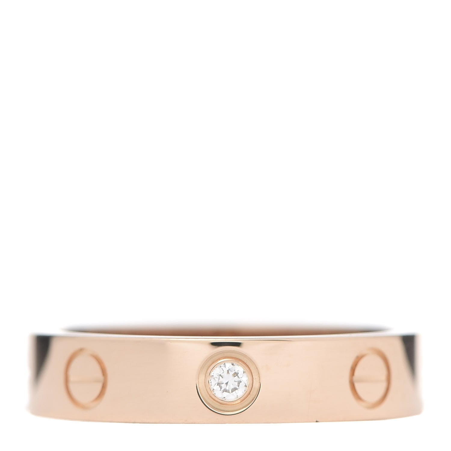 Cartier 18K Pink Gold Diamond 3.5mm LOVE Wedding Band Ring 51 5.75 1 of 5