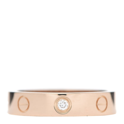 Cartier 18K Pink Gold Diamond 3.5mm LOVE Wedding Band Ring 51 5.75 1 of 5