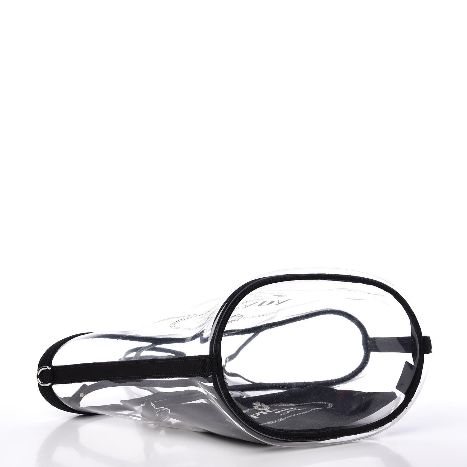 Prada Plexiglass Canapa Shopper Tote Black 4 of 9