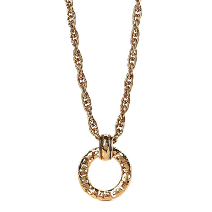 Chanel Metal Circle Chain Pendant Long Necklace Gold 1 of 7