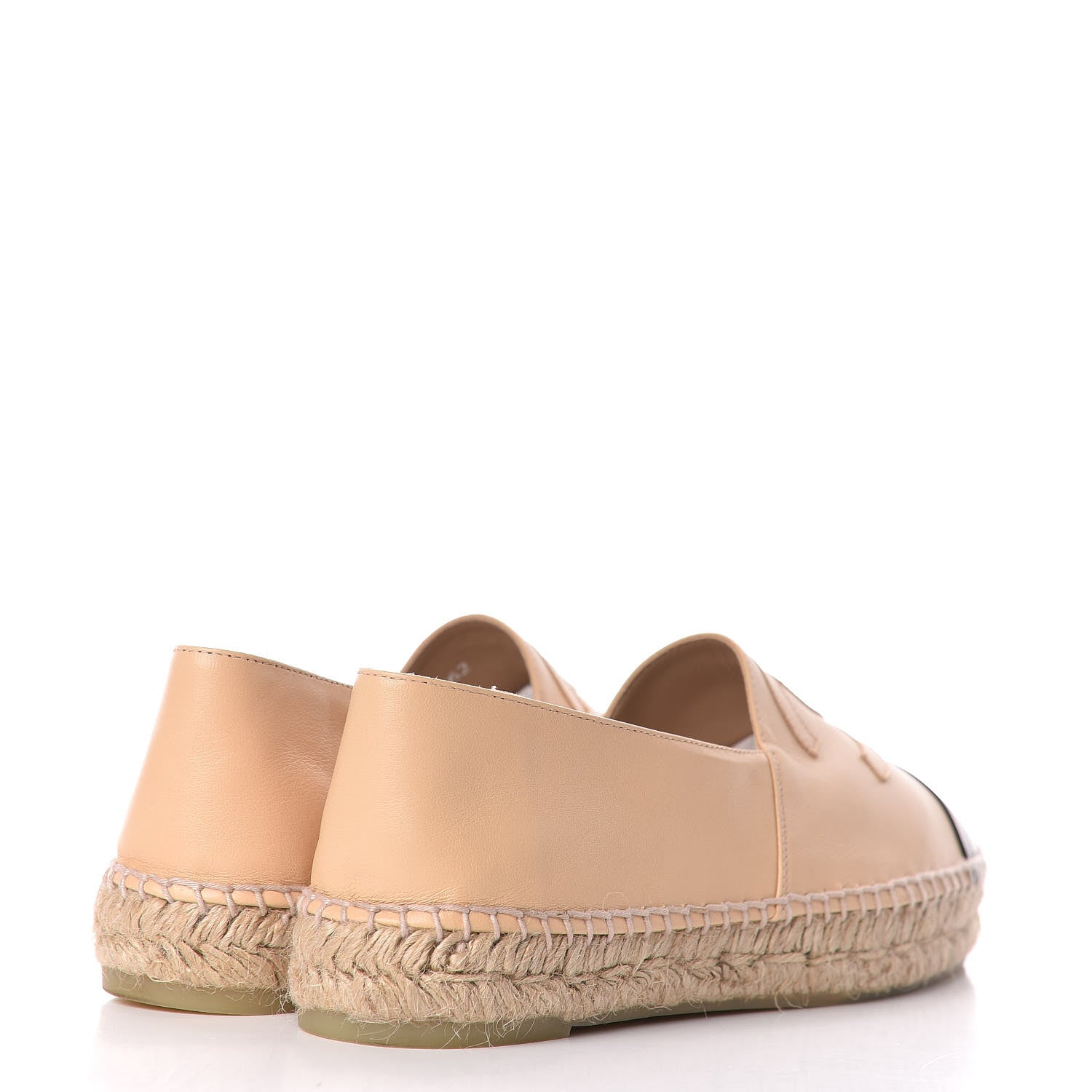 Chanel Lambskin CC Espadrilles 40 Beige Black 4 of 11