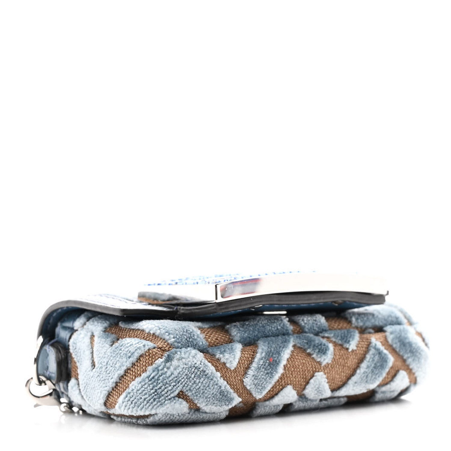 Fendi Velvet Jacquard FF Crystal Nano Baguette Charm Anice 4 of 10
