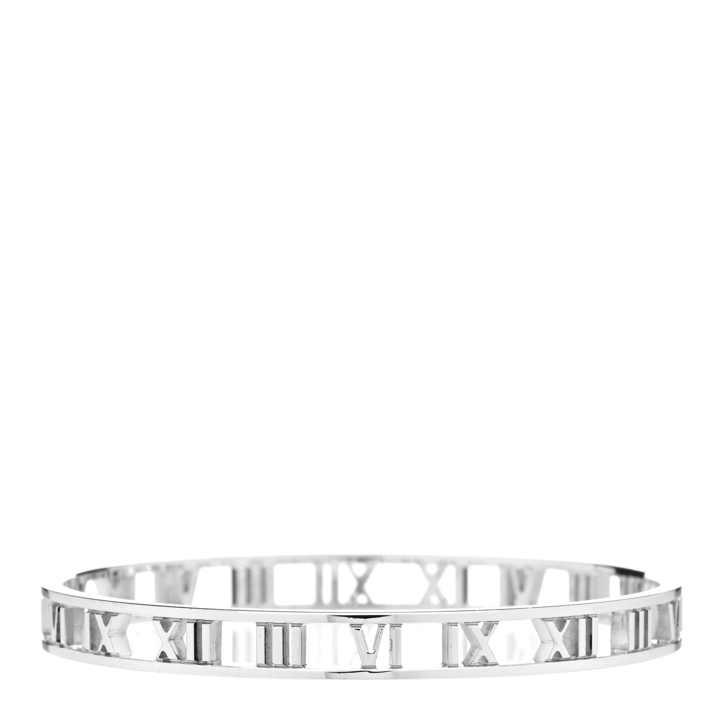 Sterling Silver Narrow Atlas Open Bangle Bracelet