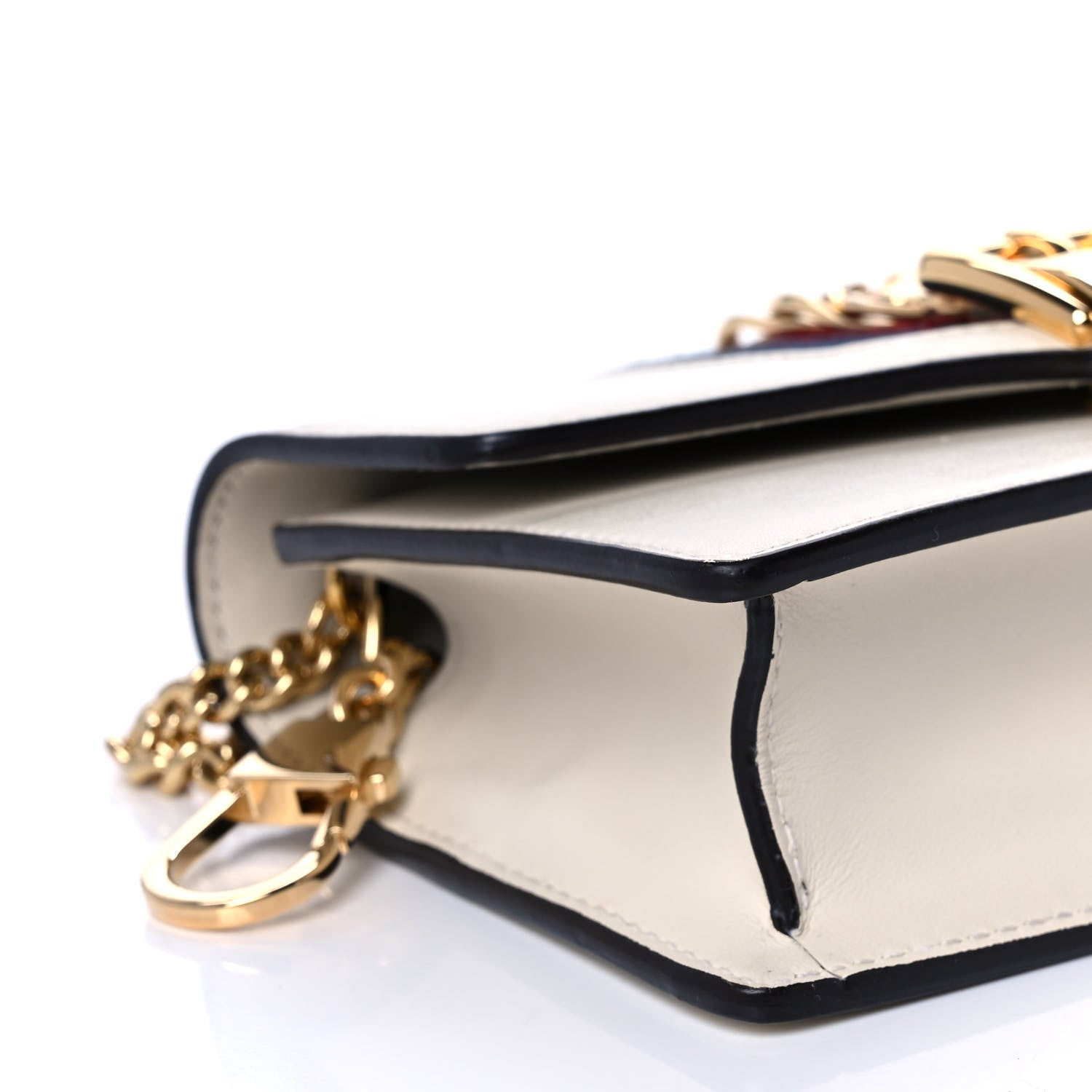 Gucci Calfskin Super Mini Sylvie Chain Shoulder Bag White 9 of 12