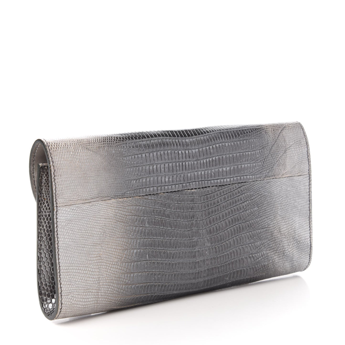 Ombre Lizard Muse Clutch Silver