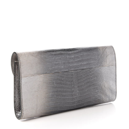 Saint Laurent Ombre Lizard Muse Clutch Silver 3 of 10