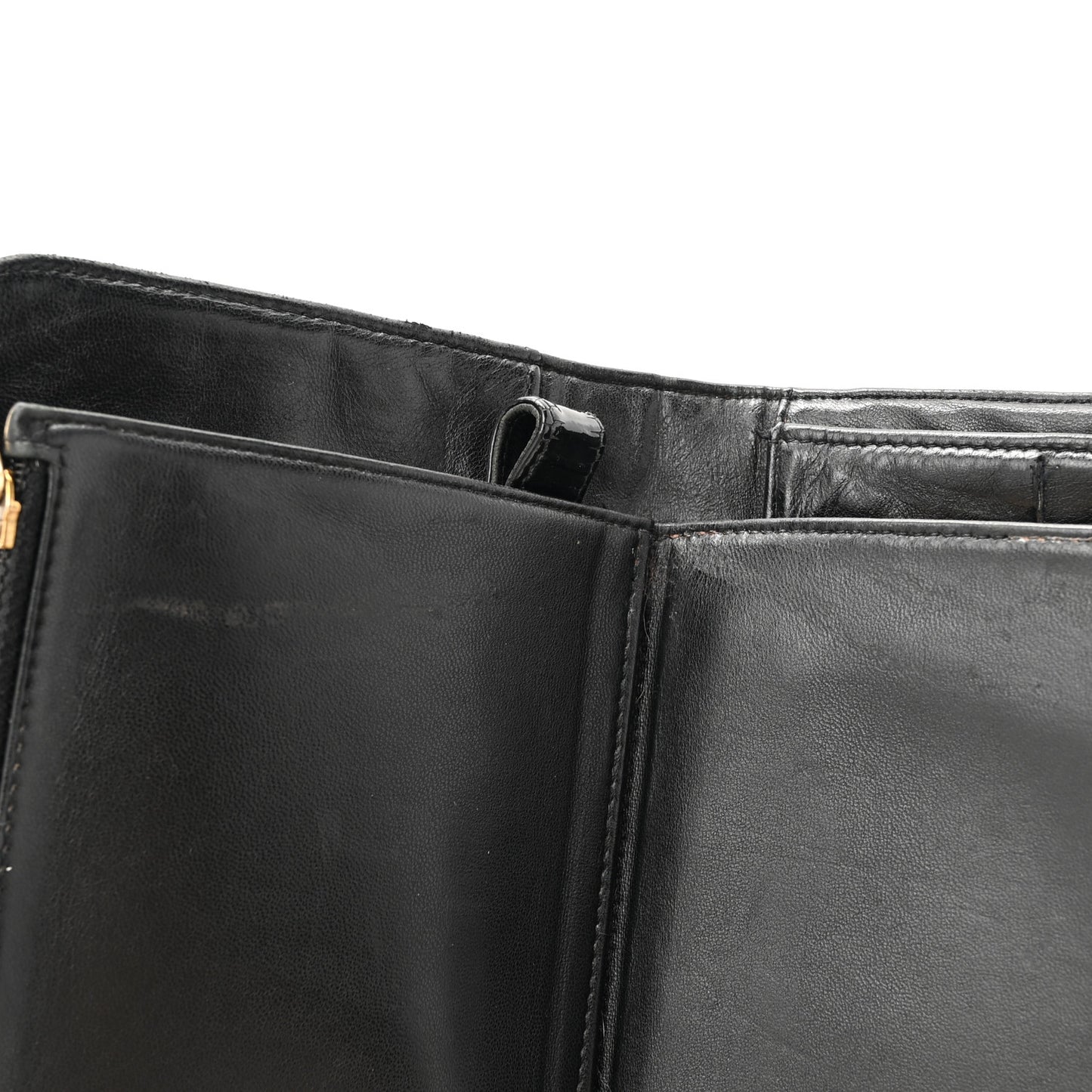 Patent Chocolate Bar Wristlet Wallet Black