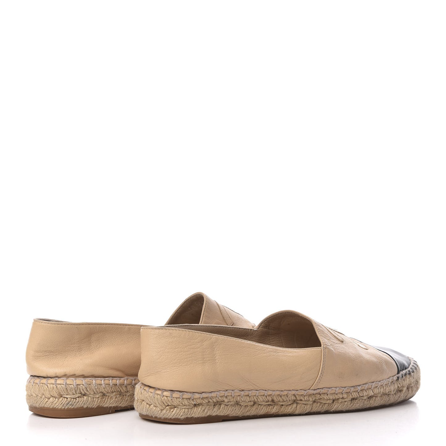 Lambskin CC Espadrilles 38 Beige Black