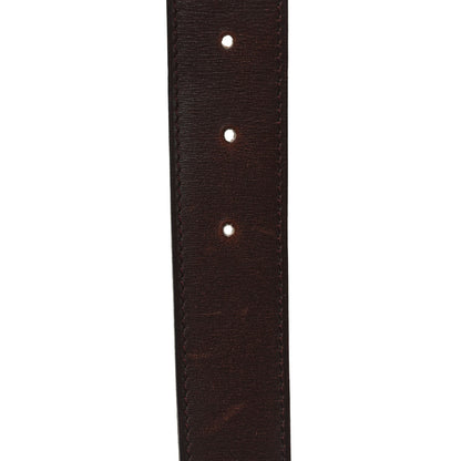 Hermes Togo Box 32mm H Belt 85 Orange Chocolate 4 of 4