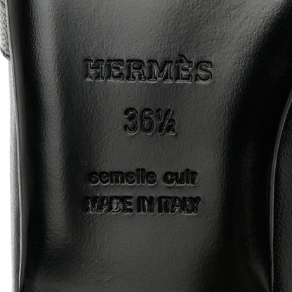 Hermes Goatskin Oz Mules 36.5 Black 7 of 13