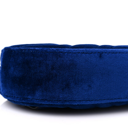 Gucci Velvet Matelasse GG Marmont Belt Bag 85 34 Cobalt Blue 9 of 10