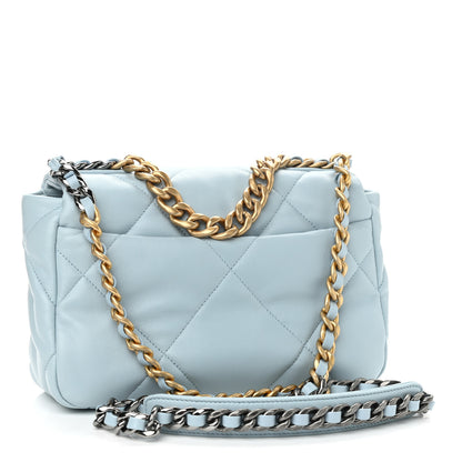 Chanel Lambskin Quilted Medium Chanel 19 Flap Light Blue 3 of 11