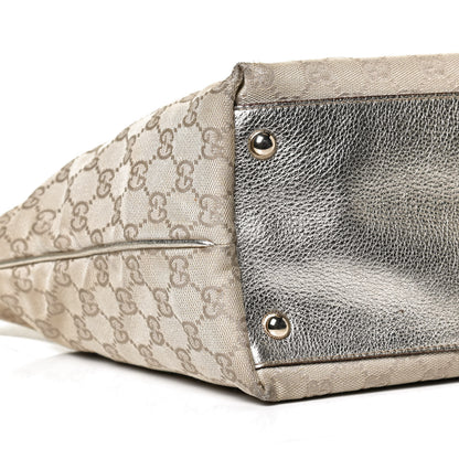 Gucci Monogram Medium New Britt Tote Gold 8 of 10