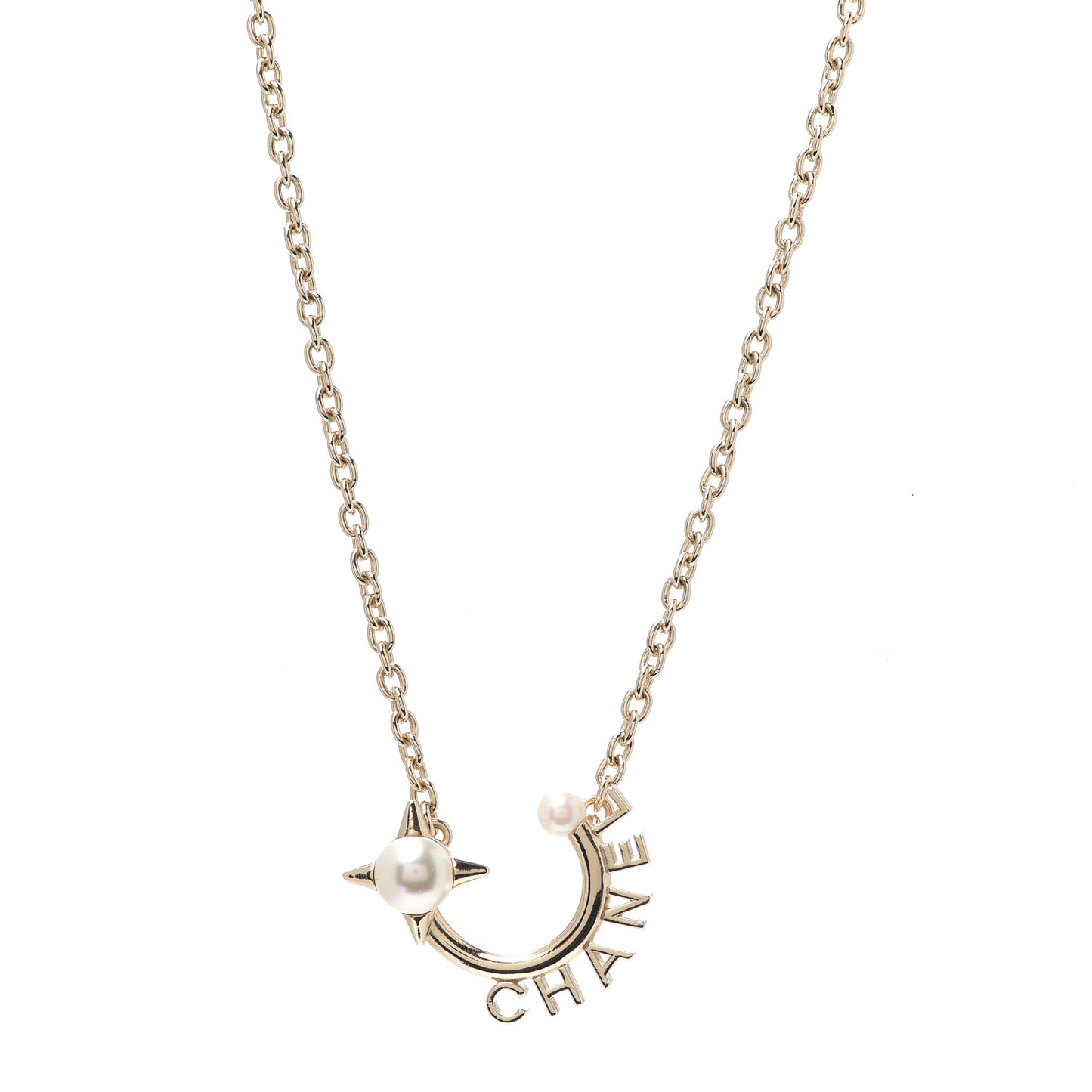 Pearl Logo Necklace Gold