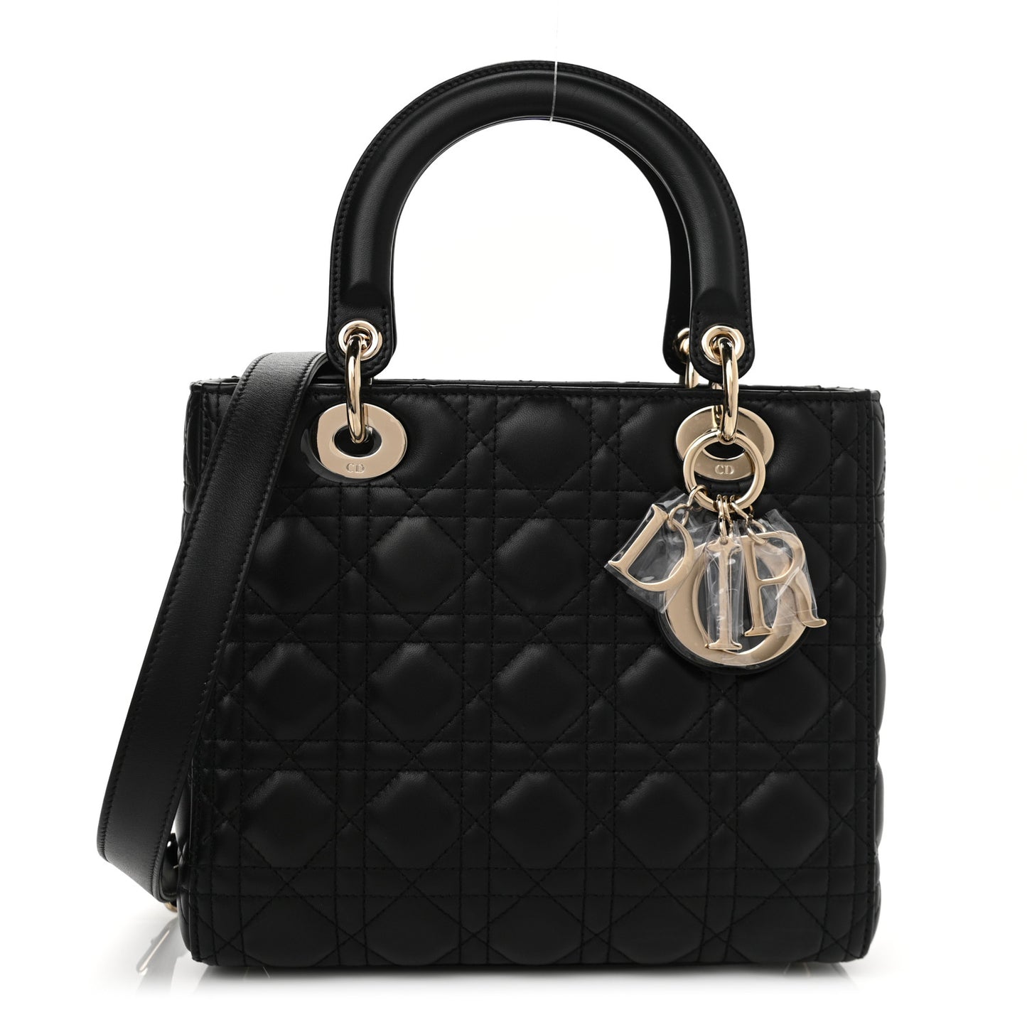 Lambskin Cannage Medium Lady Dior Black