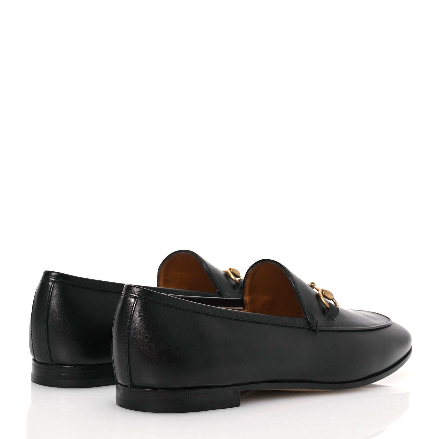 Gucci Calfskin Horsebit Womens Jordaan Loafers 39.5 Black 4 of 13