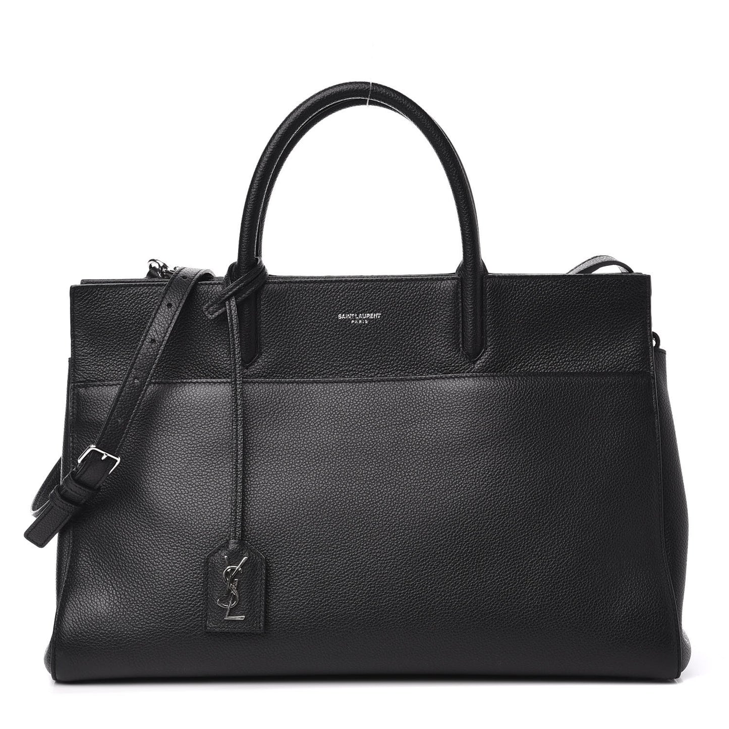 Grained Calfskin Medium Rive Gauche Cabas Black