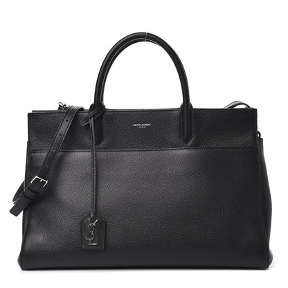 Saint Laurent Grained Calfskin Medium Rive Gauche Cabas Black 1 of 11