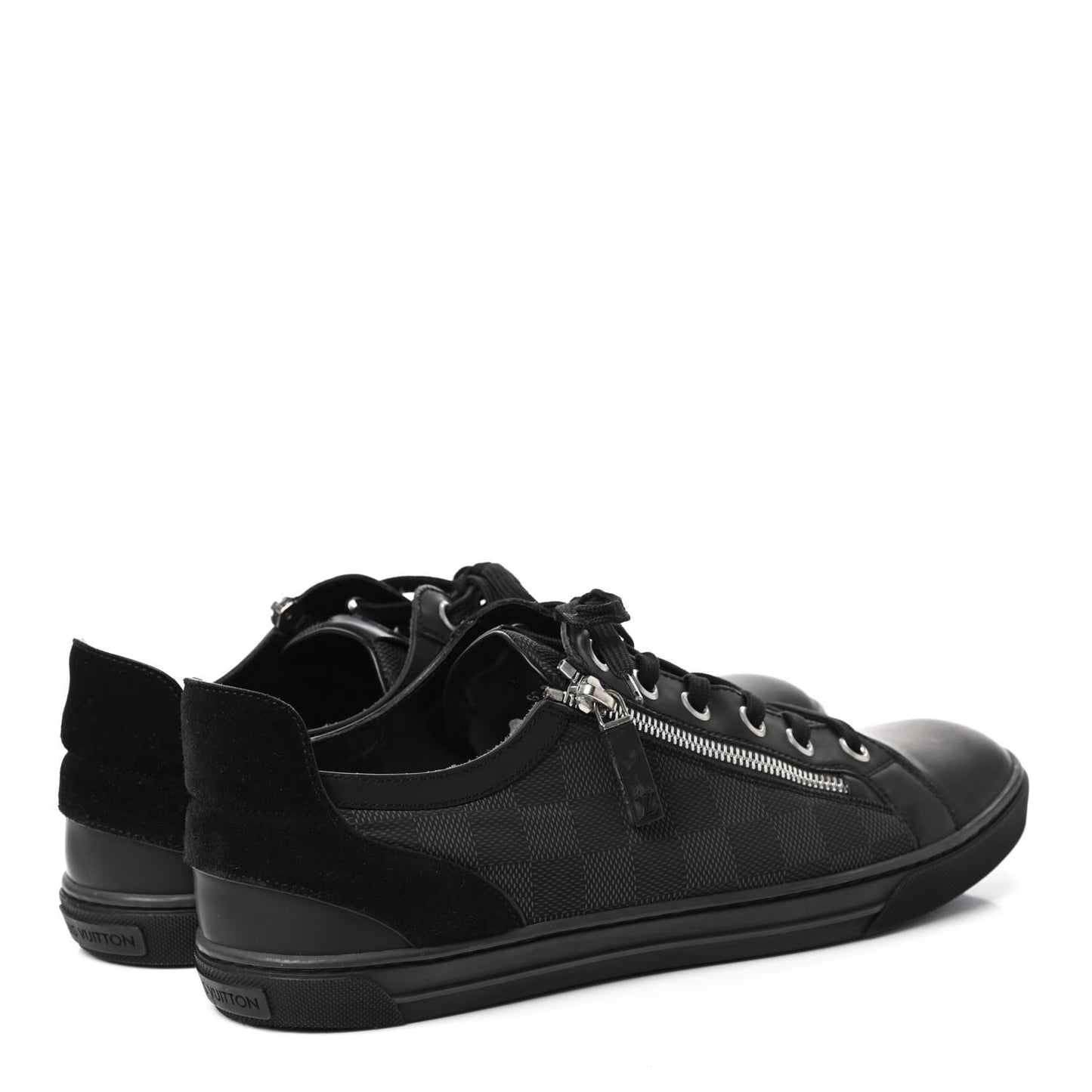 Damier Graphite Calfskin Suede Mens Aventure Sneakers 9