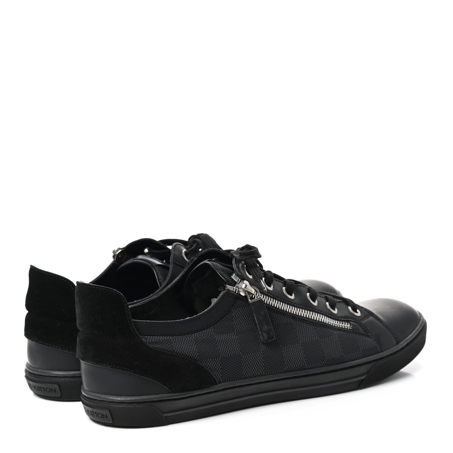 Louis Vuitton Damier Graphite Calfskin Suede Mens Aventure Sneakers 9 4 of 11