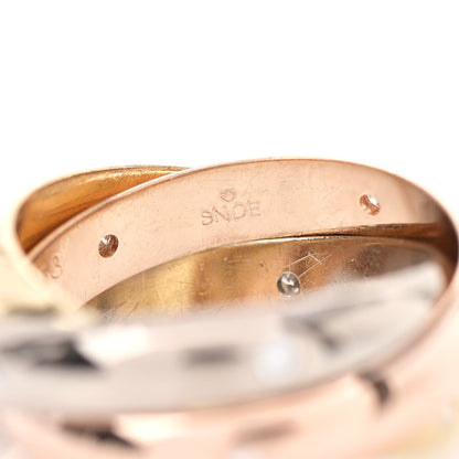 Cartier 18K Pink Yellow White Gold Diamond Medium Trinity Ring 53 6.25 5 of 5