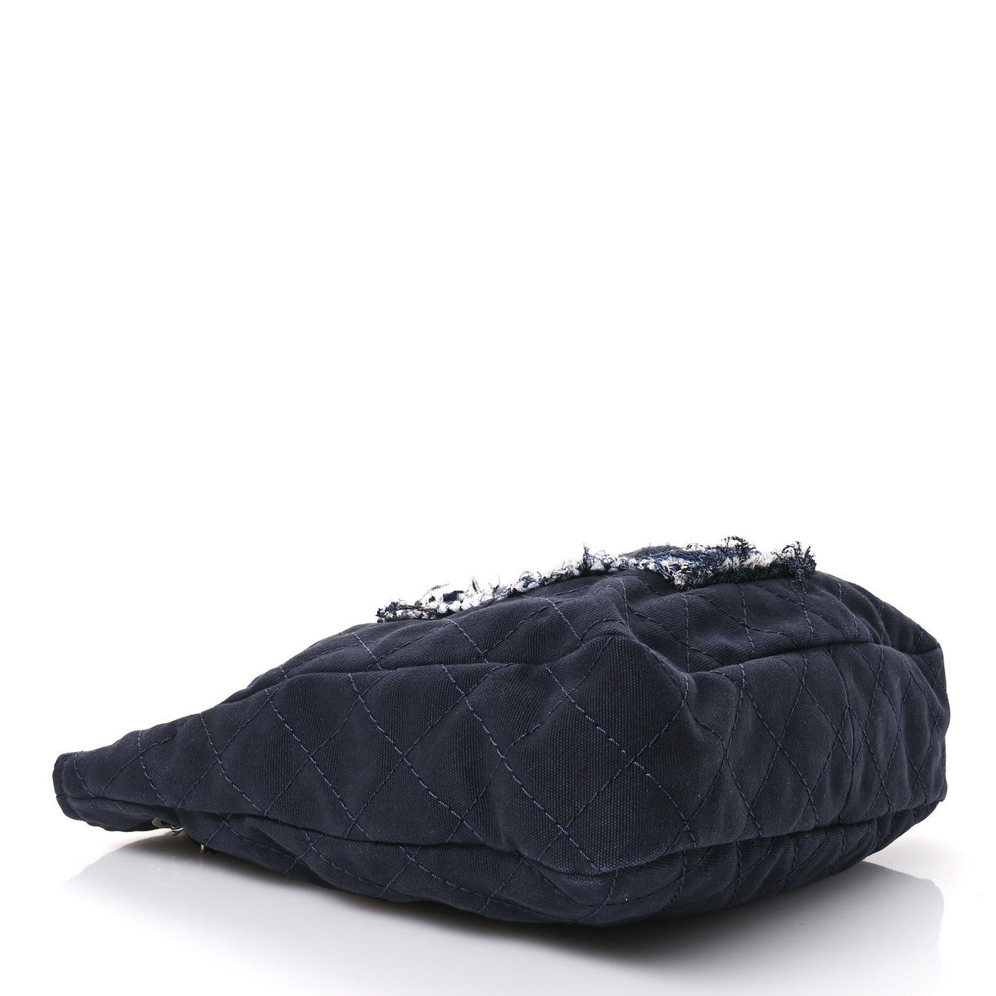 Canvas Quilted La Pausa Large Shopping Tote Navy