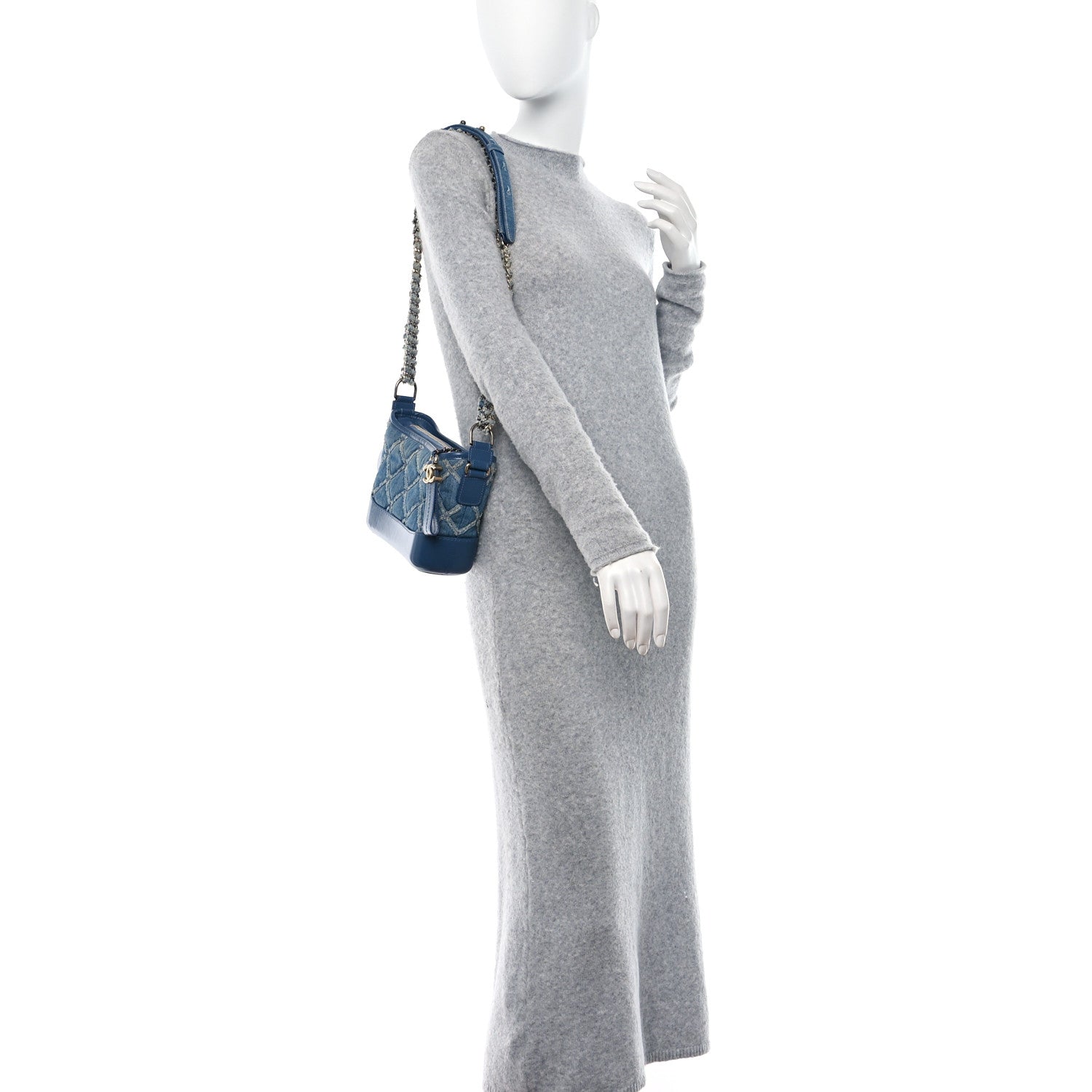 Chanel Denim Calfskin Small Gabrielle Hobo Blue 2 of 10