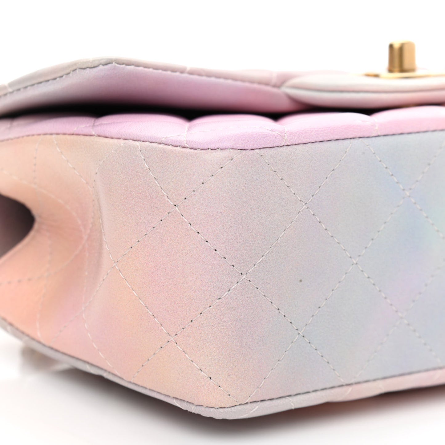 Lambskin Quilted Ombre Mini Top Handle Rectangular Flap Pink Multicolor