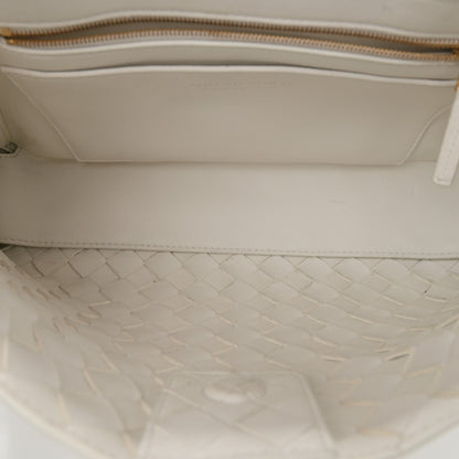 Bottega Veneta Nappa Intrecciato Small East West Andiamo Shoulder Bag White 5 of 12