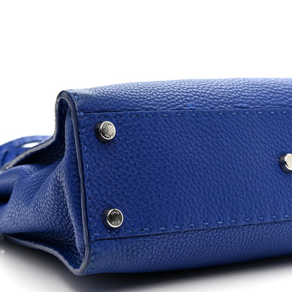 Fendi Cuoio Romano Selleria Bi-Color Medium Peekaboo Iconic Satchel Blue Neon Latte 10 of 14